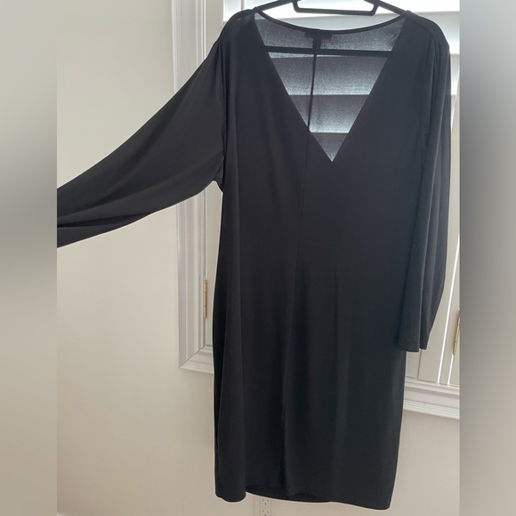 Chaps black long sleeve faux wrap dress size 20 - Picture 6 of 6